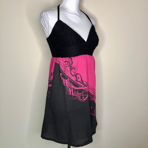Metal Mulisha Hot Pink & Black Lace Sun Dress - Picture 2 of 7